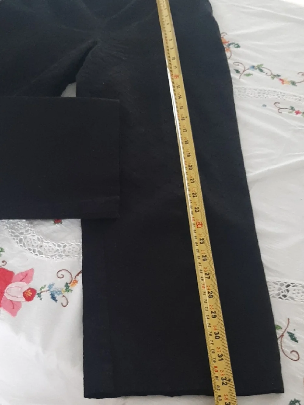 VTG🖤EYELET🖤DAVID PAUL New York High-Rise Cropped, COTTON Wide-Leg Pants Sz 4/M - Picture 7 of 8